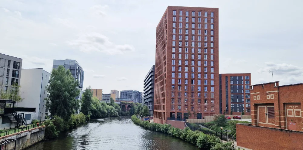 Silkbank Wharf next to the river Irwell in Salford